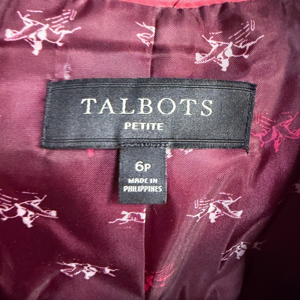 Talbots Raspberry Houndstooth Horseback Riding Blazer Jacket - Picture 5 of 5